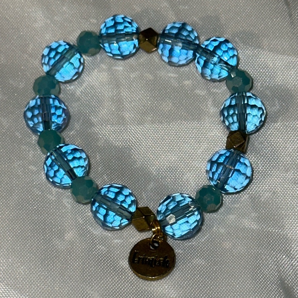 Erimish stretch bead bracelet blue green RARE Baby Size in Women’s Style
